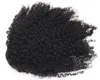 Mongol Pas d'enchevêtrement pas de perte Afro Curly Costum 3c Cordon Queue de cheval Naturel Noir 12 à 26 pouces 120g Tissage de cheveux humains Attaches de bande élastique