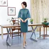 Vestido corto de otoño e invierno para mujer, Vestido cheongsam de Shanghai, Vintage, elegante, informal, para fiesta, túnicas de estilo chino