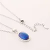 Luxury stijl verzilverde emotie gevoel stemming kleurverandering hanglank ketting voor vrouwen cadeau52113399