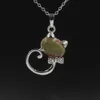 12 pièces pierre naturelle mignon doux chat pendentif collier Chakra guérison cristal de Quartz bonjour chats bijoux cadeaux d'anniversaire pour sa maman femme 329c