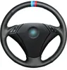Coprivolante per auto in vera pelle nera traspirante personalizzata fai da te per BMW Serie 5 E60 E61 2004-2010