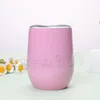 11 لون DRINKWARE 360ml مع كوب غطاء سيارة الفولاذ المقاوم للصدأ البهلوان Stemless النبيذ الزجاج المعدنية حافة واسعة الفم فنجان قهوة T2I51370