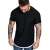 T-shirts hommes 2021 Summer Streetwear Hommes Vêtements M-3XL Casual Casual Manches T-shirt Hommes Slim Fit Chemises Solid Solid Tops Tee Homme
