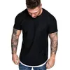 Men's T-Shirts 2021 Summer Streetwear Mens Clothing M-3XL Casual Short Sleeve T Shirt Men Slim Fit Solid Shirts Tops Tee Homme