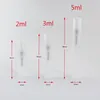 2ml 3ml 6ml mini formato trasparente Bottiglia di plastica di profumo con fine spruzzatore della foschia Sampler Vial 100Pcs / Lot