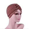 Moda Beanie Cap de enrolamentos envoltório cabeça envoltório India Turban Brimless Bonytail Sun Bonnet Hat Durag Lady Girl 1 95HH C2