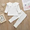 2020 Herfst Baby Kleding voor Meisjes Lange Mouw T-shirt Broek 2 stks Kinderkleding Sets Lente Zuigeling Peuter Outfits 4 Kleuren 0-3t