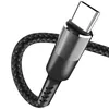 Cabo micro USB trançado com caixa de metal, durável, carregamento de alta velocidade, cabo USB tipo C para smartphone