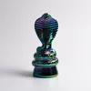 Pretty Rainbow Color Glass Cobra Bong Pyrex Thick Glass Bong Filter Smoking 5.2 inch With Down Stem Handle Bowl Water pipe