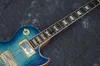 Электрическая гитара G Стандартный LP с одной кусочкой деревянная шея и кузов синий цвет градиент цветовой градиент.