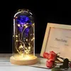 Eternal Flower Rose in Flask Glass Dome Valentine039S Day Gift With Night Light for Wedding Mother Day Presen5788702