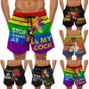 Homens com cordão de pica Especial Imprimir Beer Festival Praia Casual calças Shorts Pants Pare de olhar fixamente em meu galo Shorts Surf