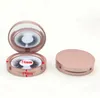 Rose Gold Round Eyelash Packaging Box With Mirror False Eyelashes Packaging 3D Lashes Boxes Empty Eyelash Box J0805