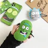 Mode Airpods Case Creative Cartoon Funny Gurka trådlöst Bluetooth Silikon Skyddskåpa Anti-Fall Shell AirPods 1 / 2Case