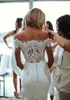 Vintage Strand-Meerjungfrau-Hochzeitskleider mit kurzen Ärmeln, schulterfrei, Spitzenapplikationen, Übergröße, Hochzeitskleid, Brautkleider, Boho-Roben de Mariee