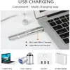 Bolígrafo LED con luz láser USB, Mini láser recargable de acero inoxidable, multipatrón, 3 en 1, juguetes de entrenamiento para mascotas, carga USB