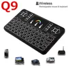 Q9S小型カラフルなバックライトワイヤレスキーボードタッチパッドサポートRGB Q9エアマウスリモコンTVボックス/タブレット用