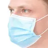 USA En stock Masques jetables 50pcs Protection et couverture faciale à 3 couches personnelle avec masque de santé hygiénique à la bouche