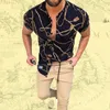 Camisa vintage de verano para hombre, camisas estampadas de manga corta informales a la moda, blusas de talla grande