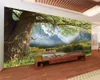 3d papel de parede 3d paisagem papel de parede linda árvore grande paisagem pintura fundo parede romântica seda 3d mural papel de parede