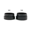 Empty Cosmetic Containers with Lids 3g Plastic Small Refillable Travel Bottle Leak Proof Round Black Jars for Slime Sample