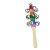 Baby Toys Rattle Rainbow Instruments Educational Wooden Toys Pram Crib Handle Activity Bell Stick Shaker