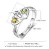 심장에 심장 맞춤형 반지 맞춤형 조각 이름 Birthstone Promise Rings 925 스털링 실버 쥬얼리 (Jewelora Ri103273)