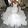 robe de mariée bustier en organza sirène