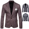 Mannen Suits Fashion Trend Gestreepte 2021 Mannen Coat Casual Business Formele Lange Mouwen One-Button Mannen Jas in Voorraad Gratis Verzending