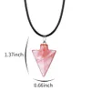 12PCS Stone Arrow Head Pendant Necklace for Women Men Arrowhead Healing Point Lucky Chakra Healing Charm Crystal Jewelry