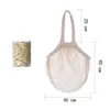 Återanvändbar bomullsnät Shoppingväska Frukt och grönsaksäckar Bärbar miljövänlig handväska tvättbar