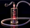 Led Narghilè Tubo di vetro Cambia colore Luce Bong Dab Oil Rig Percolater Gorgogliatore Tubi d'acqua Narghilè portatili ad olio Shisha Cenere con tabacco htfht