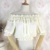 Women's Blouses & Shirts Women Retro Renaissance Top Sexy Off The Shoulder Short Sleeve Lace Victorian Vintage Steampunk Blouse Lolita Shirt