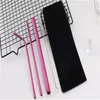 10kinds of Eco Friendly Metal Straw Reusable Wholesale Stainless Steel Drinking Tubes 230mm*12mm Straight Bent Straws For beer DHL 50pcs