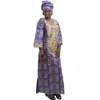 Vêtements ethniques MD 2022 afrique du sud robe pour femmes Bazin Riche Dashiki robes vêtements africains motif de broderie impression Headwrap1