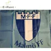 Sverige Malmö FF (MFF) Typ B 3*5ft (90cm*150cm) Polyesterflagga Banderolldekoration flygande hem trädgårdsflagga Festliga presenter