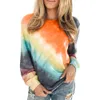 Adisputent 2020 Spring Womens Fashion Tie Dye Sweatshirt Crew Neck Tie-Dye Pullover Hoodie Female Long Sleeve Hoodie Plus Size MX200808