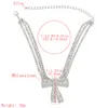 Iced Out Luxury Women Necklaces Tennis Chains Bow Pendant Collar Choker Necklace Fashion Bling Crystal Rhinestone Diamond Hip Hop 289q