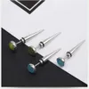 Punctured punk stainless steel earrings Opal bullet studs earrings women mens fashion jewelry gift will and sandy new