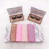 Magnetic Eyelash Packaging Glitter Marble Design Lash Box Clear Tray Inside Without Lashes for 25mm 27mm Mink Eyelashes