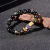 Feng Shui obsidienne naturelle avec décoloration de la température Bracelet en or Pixiu bijoux de mode J26639234996