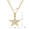Iced Out Rhinestone Gold Hiphop Jewelry For Men Mini Star Charm Pendant Necklaces Pop Street Style Hip Hop ACcessories Whole225j