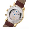 Designer Watchs Automatic Mechanical Men Watch avec une sangle en cuir de mode Top Business Retro Squelette en acier inoxydable2594864