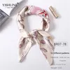Sjaals yishline sjaal zomer zijden vierkant voor vrouwen sjaals gezicht haar nek kantoor sjaals ringen bloemenprint foulard1