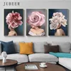 Mode Meisje Foto Abstract Canvas Schilderij Bloem Muur Posters op De Muur Woondecoratie Moderne Poster Thuis Decor219L