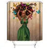 Printing Girl Waterproof Shower Curtain Polyester Fabric Curtains Set Non Slip Rugs Carpet for Bathroom Toilet Flannel Bath Mat2416795816