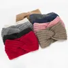 Solid color knit cross headbands Anutumn Winter warm head band fashion women hair bands Wraps