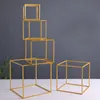 Wedding Square Road Lead Wrought Iron Three-dimensional Box Five-piece Decoration Wedding Arrangement T Platform Road