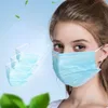 DHL / UPS 3-8 jours aux États-Unis / UE 50pcs avec boîte Masques jetables avec boucle d'oreille élastique Masque facial anti-pollution respirant à 3 plis