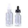 Wholesale e liquid packing clear 15ml 30ml 60ml 120ml e juice boston round glass dropper essential oil bottle